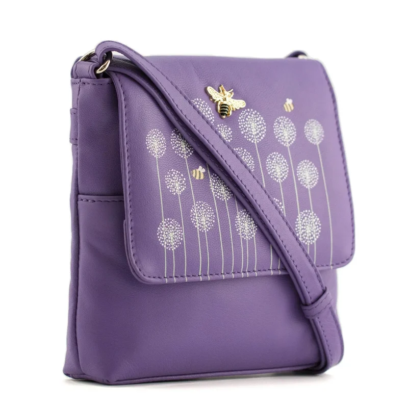 purple moonflower crossbody bag