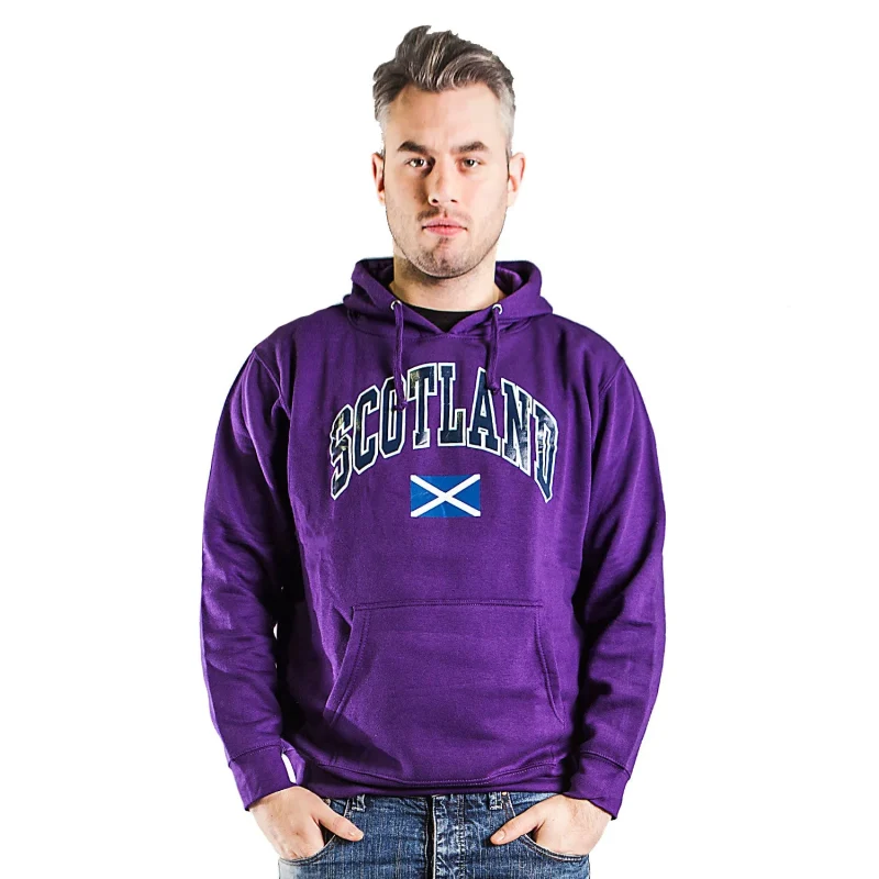 purple scotland harvard print hoodie