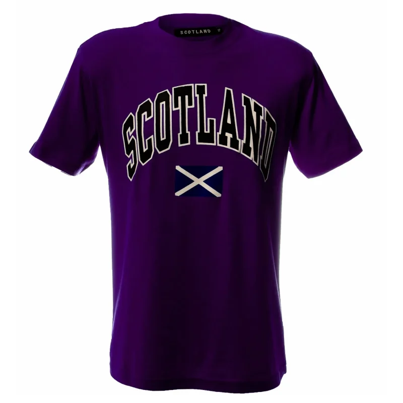 purple scotland harvard print t shirt