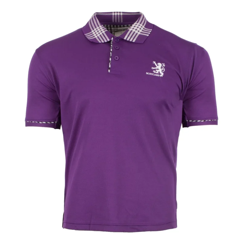 purple scotland lion polo shirt for adults