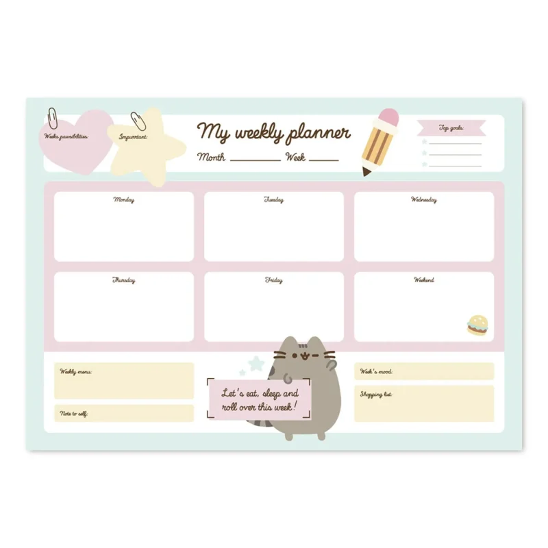 pusheen a3 weekly planner organizer