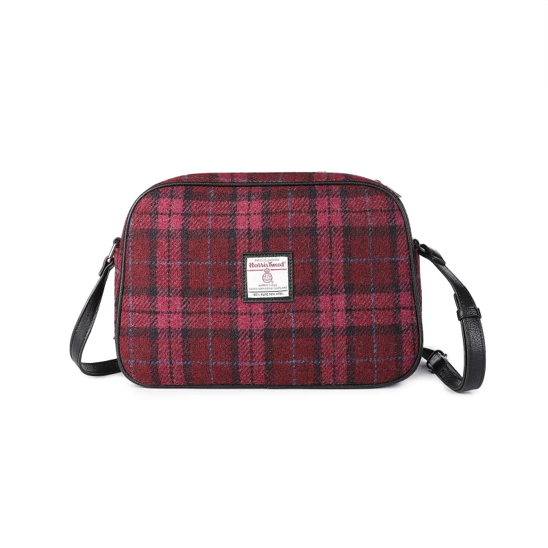 raspberry check shoulder bag by avon