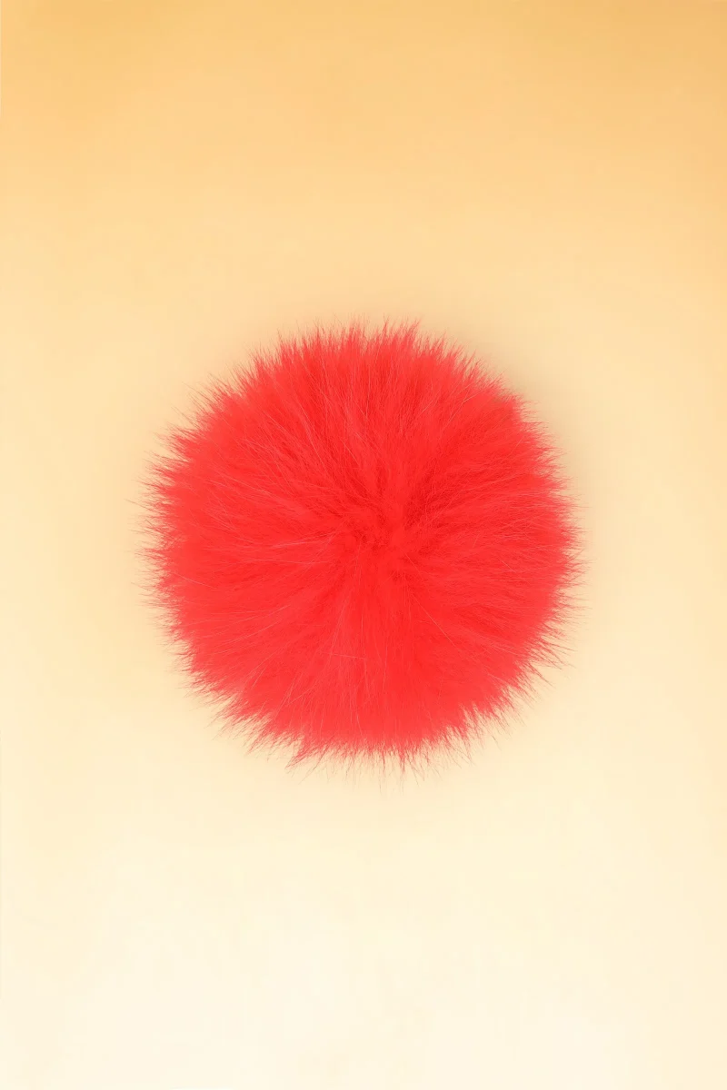 real fur ruby pom poms 100 authentic