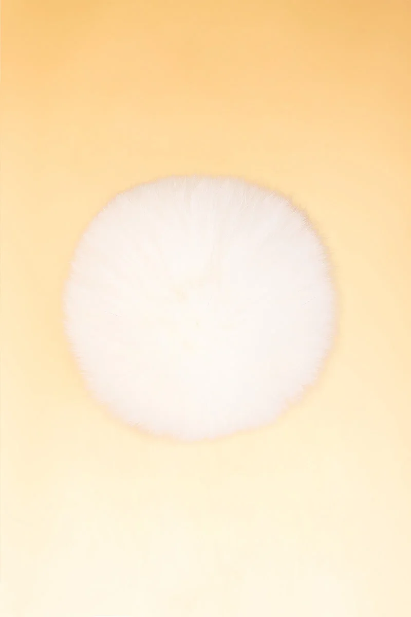 real fur white pom pom 100 authentic