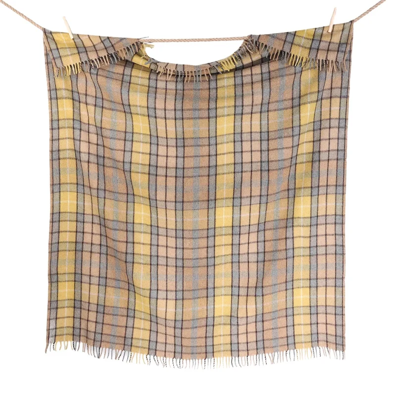 recycled wool tartan throw blanket natural buchanan