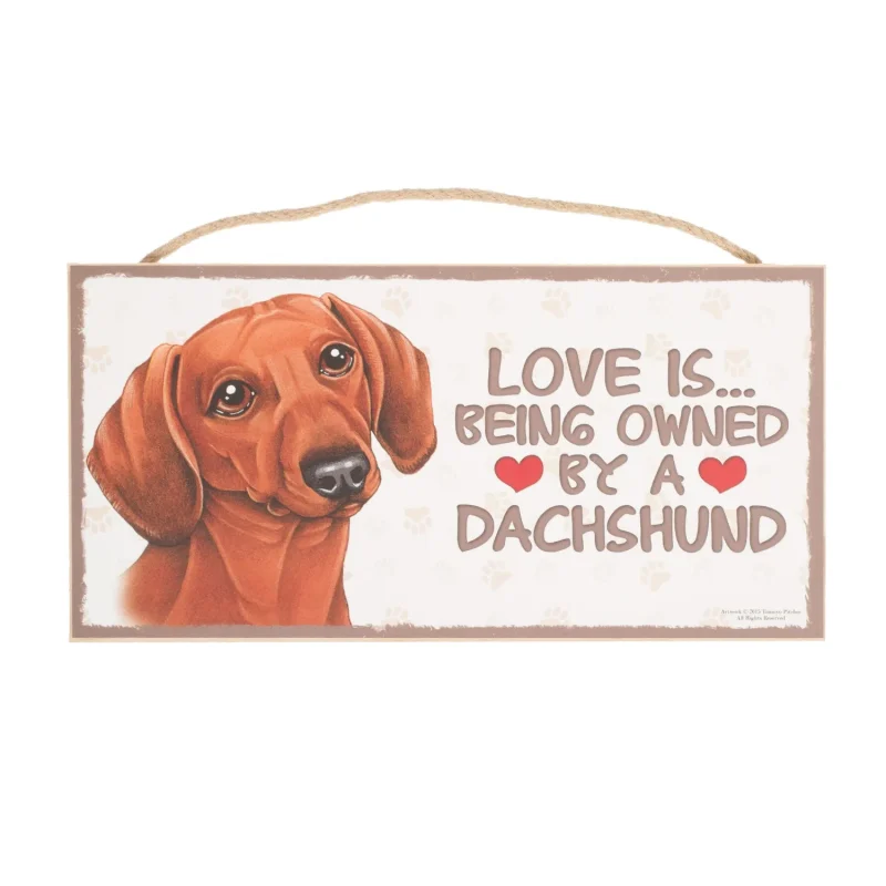 red dachshund pet plaque for dogs