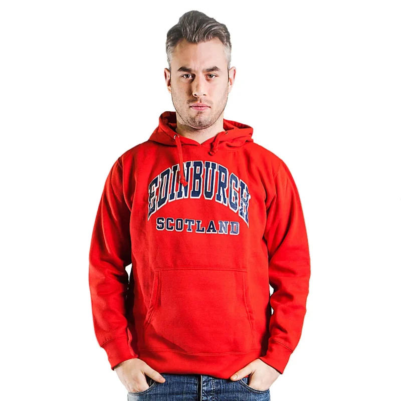 red edinburgh harvard hooded top