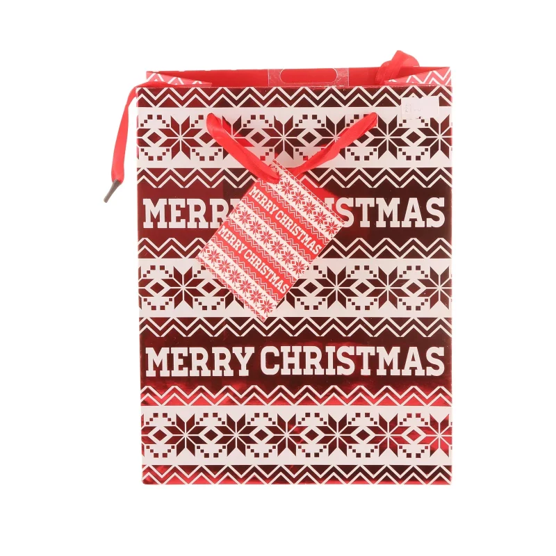 red merry christmas gift bag