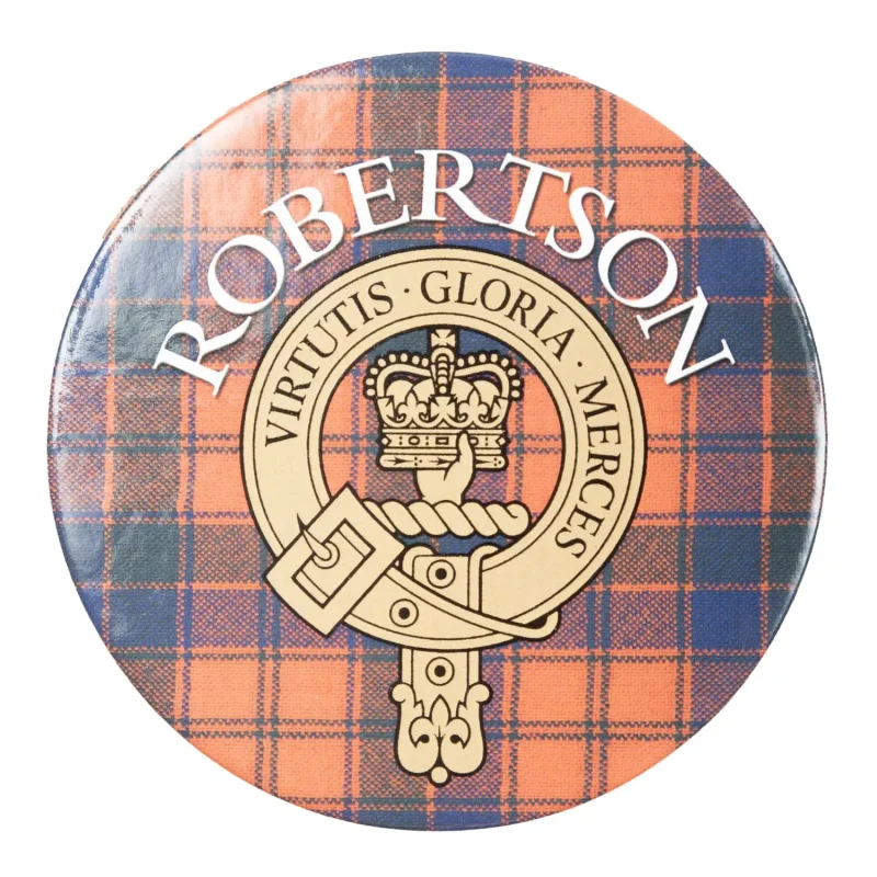 robertson clan family name round cork coaster