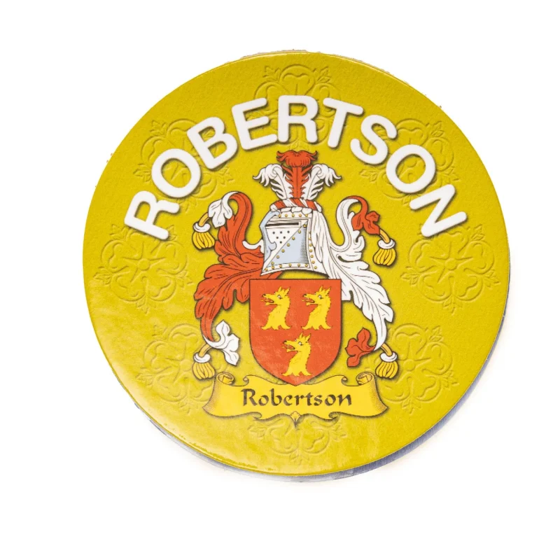 robertson family round cork coaster