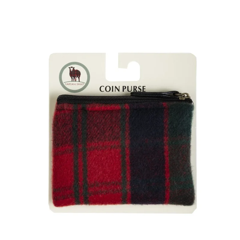 robertson red clan tartan purse