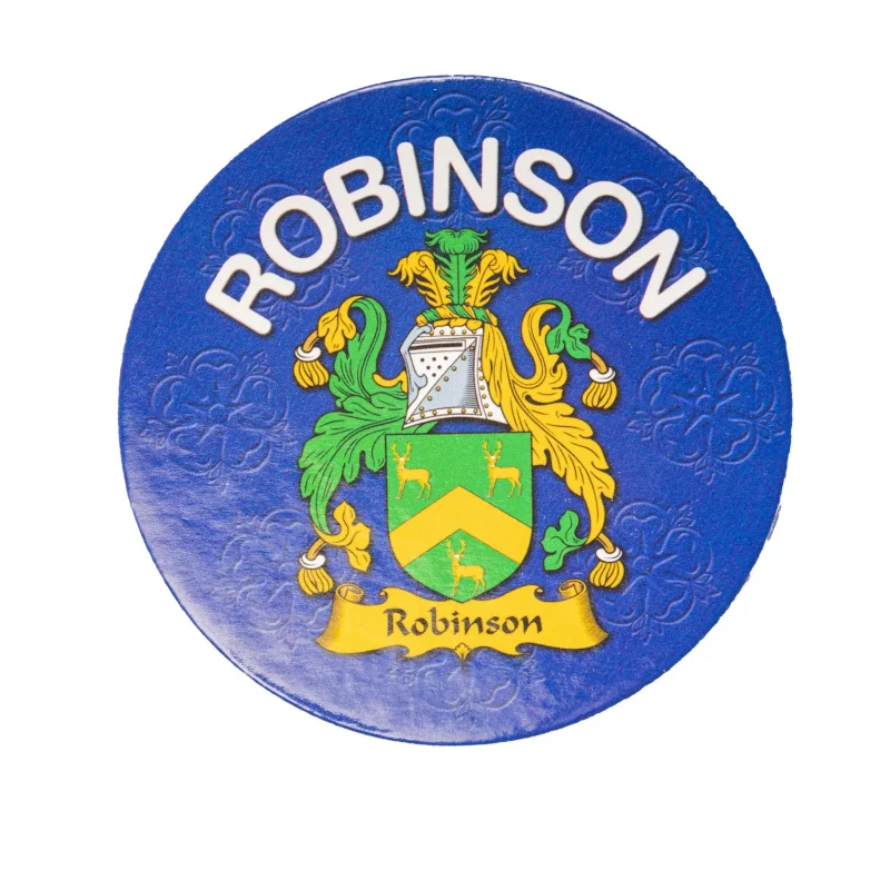 robinson family name round cork coaster