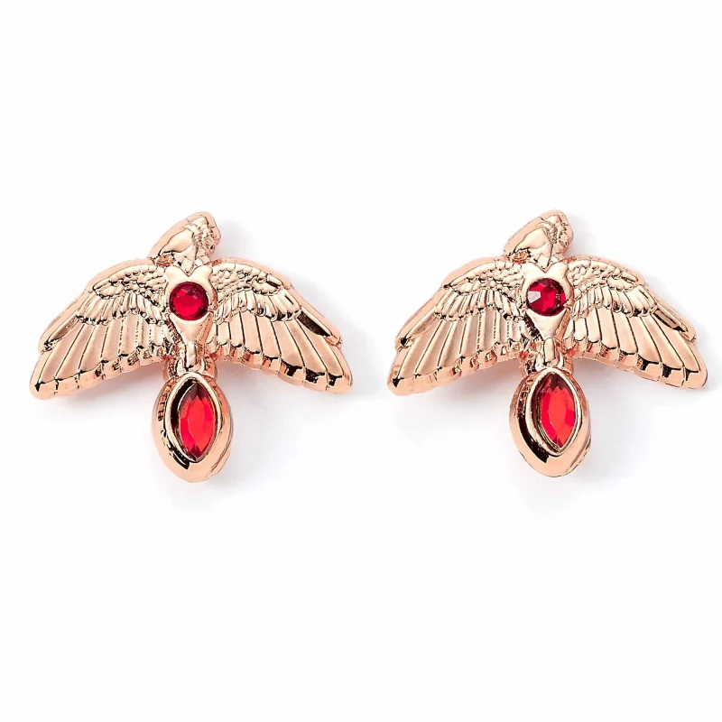 rose gold hp fawkes stud earrings