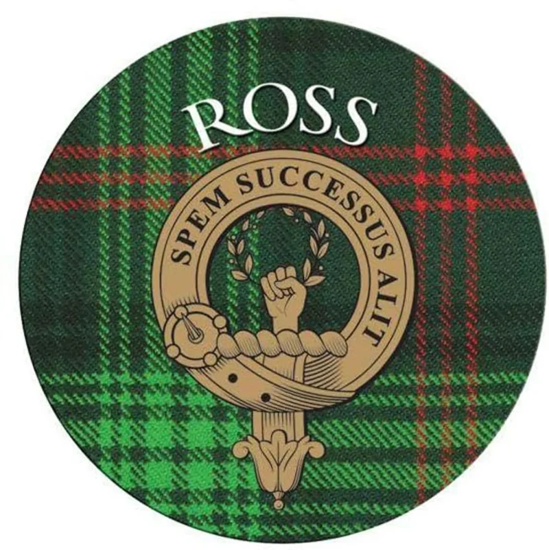 ross clan family round cork coaster