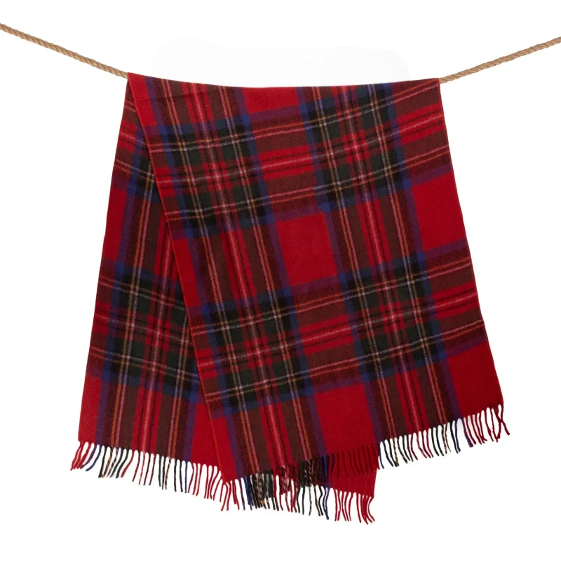 royal stewart tartan wool blend knee blanket