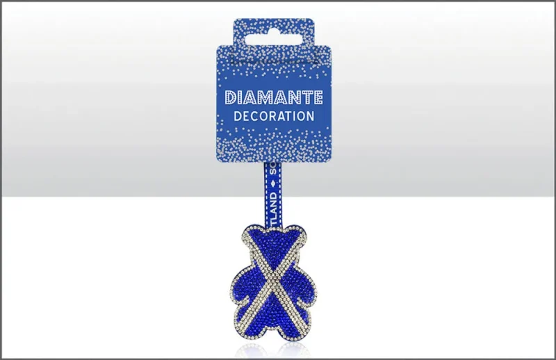 saltire bear diamante decor charm