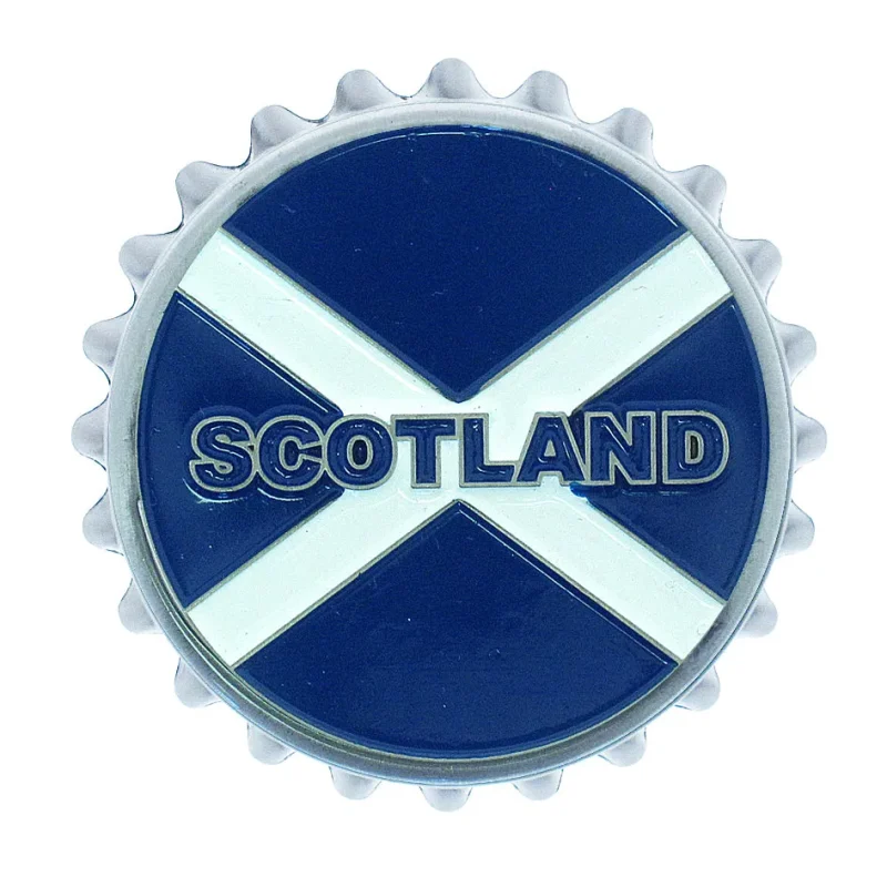 saltire bottle opener magnet scottish flag design