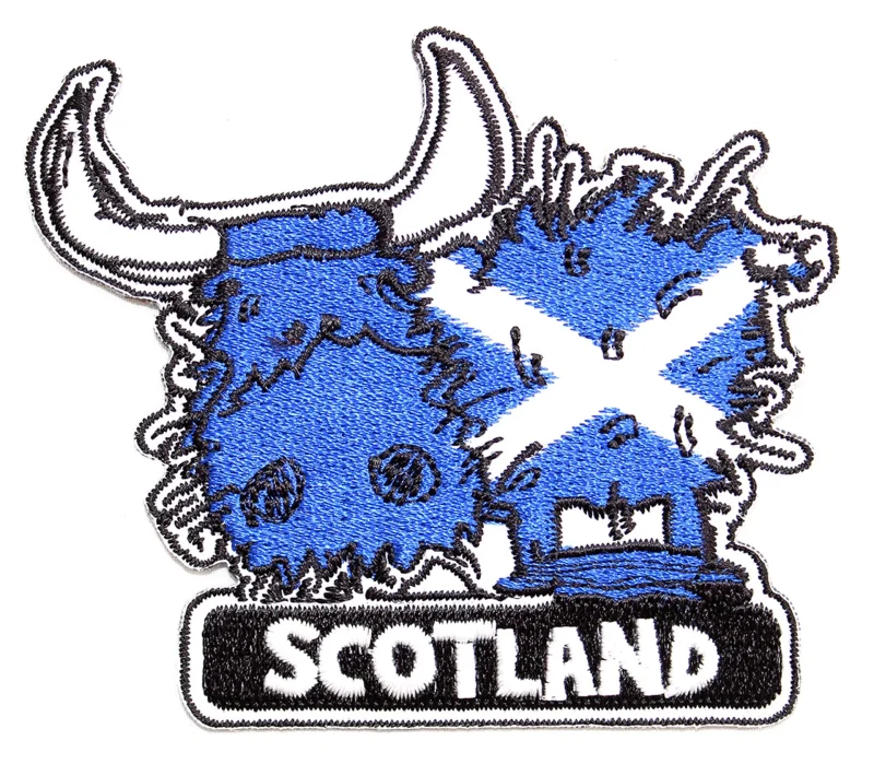 saltire highland cow patch