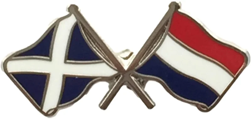 saltire holland crossed flags lapel pin