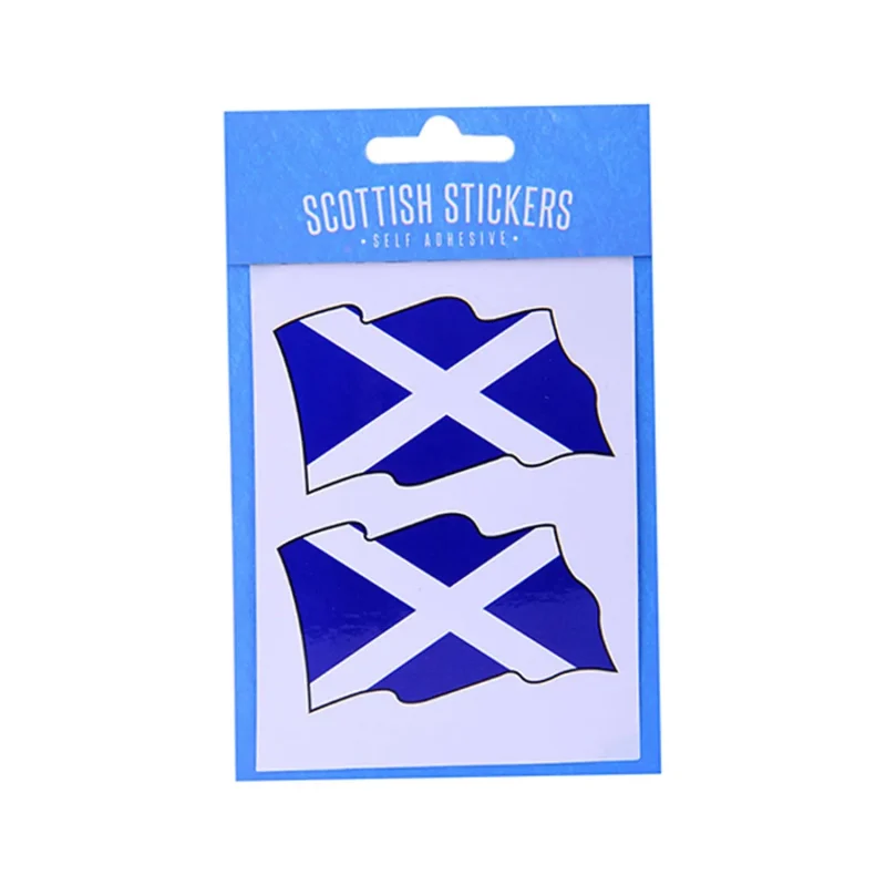 saltire wavy flag mini sticker pack 2 pack