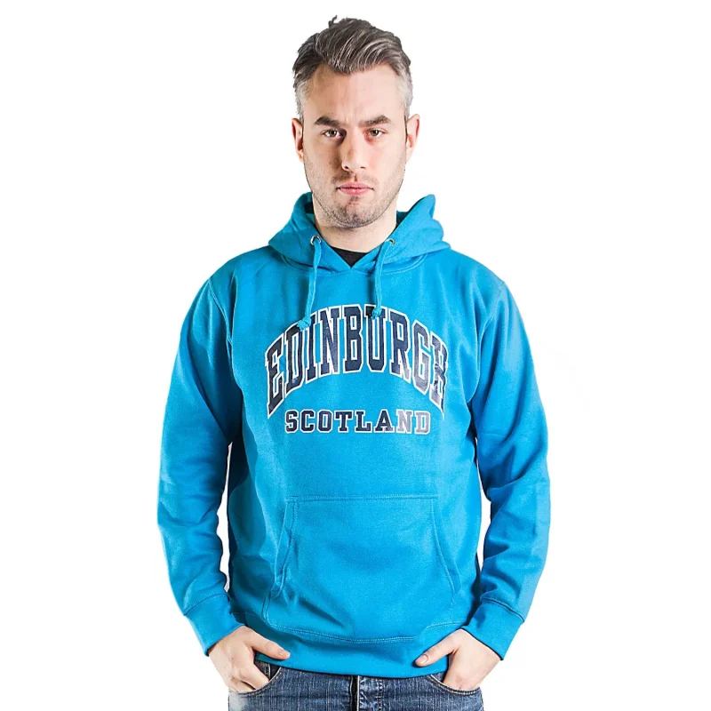 sapphire blue harvard hooded top edinburgh print