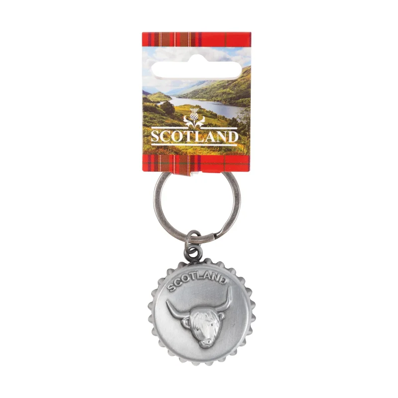 scot cow bottle top opener keyring