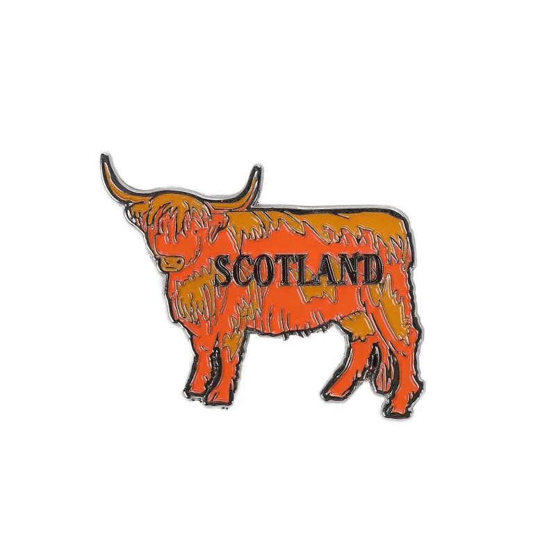 scotland cow metal magnet