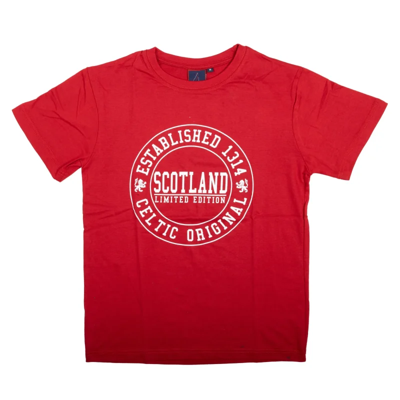 scotland est 1314 red celtic t shirt for adults