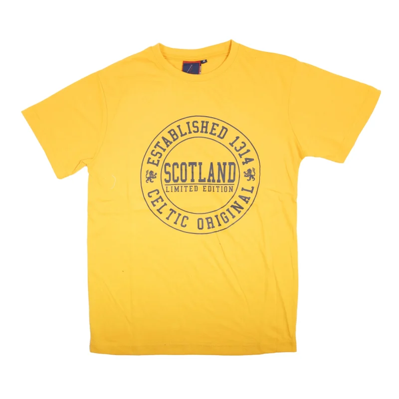 scotland est1314 celtic mustard t shirt for adults