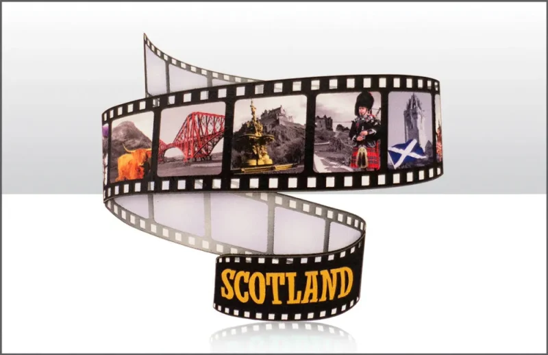 scotland filmstrip wooden magnet