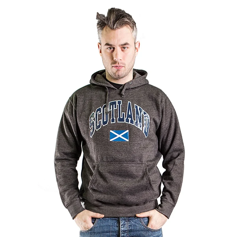 scotland harvard print hoodie charcoal