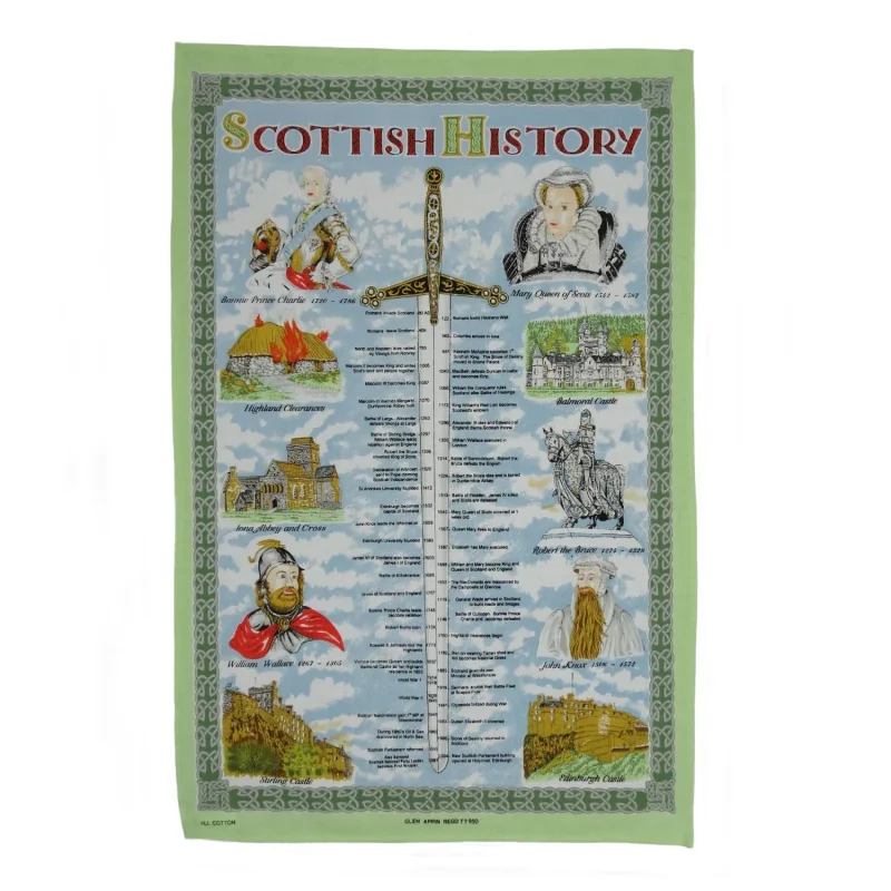 scotland history tea towel