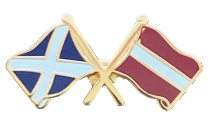 scotland latvia lapel badge