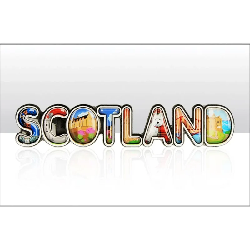 scotland lettered wood magnet set