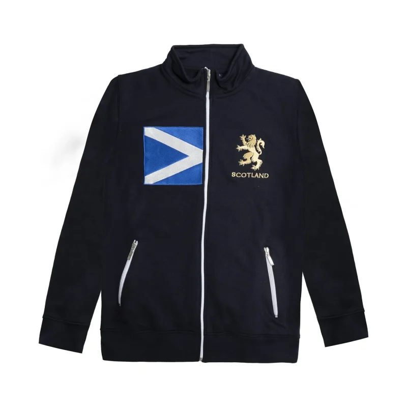 scotland lion gold zip jacket flag