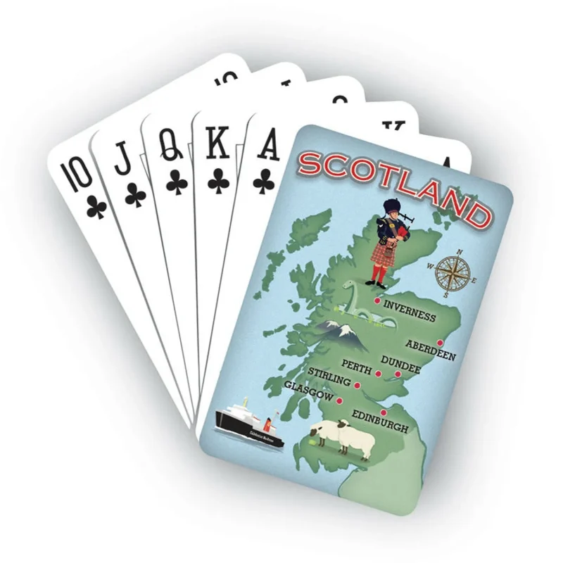 scotland map playing cards for gamers