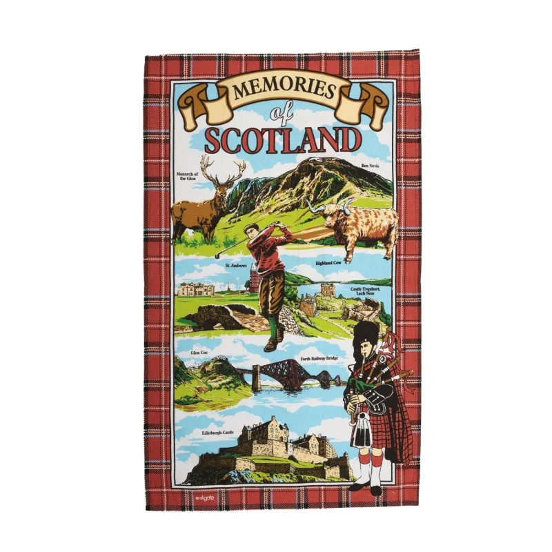 scotland memories tea towel