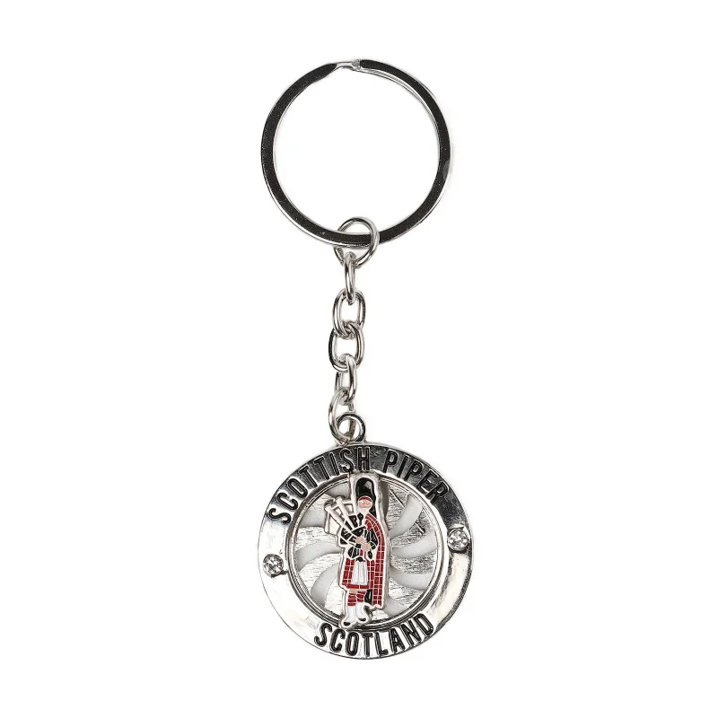 scotland piper spinner keyring