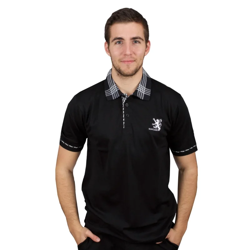 scotland rampant lion polo shirt for adults black