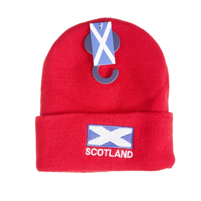 scotland red beanie hat