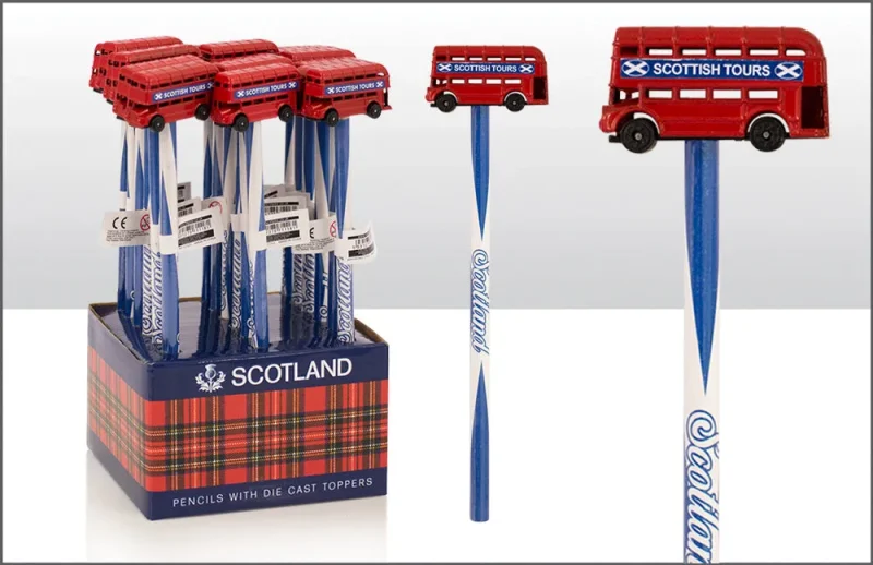 scotland saltire bus pencil topper