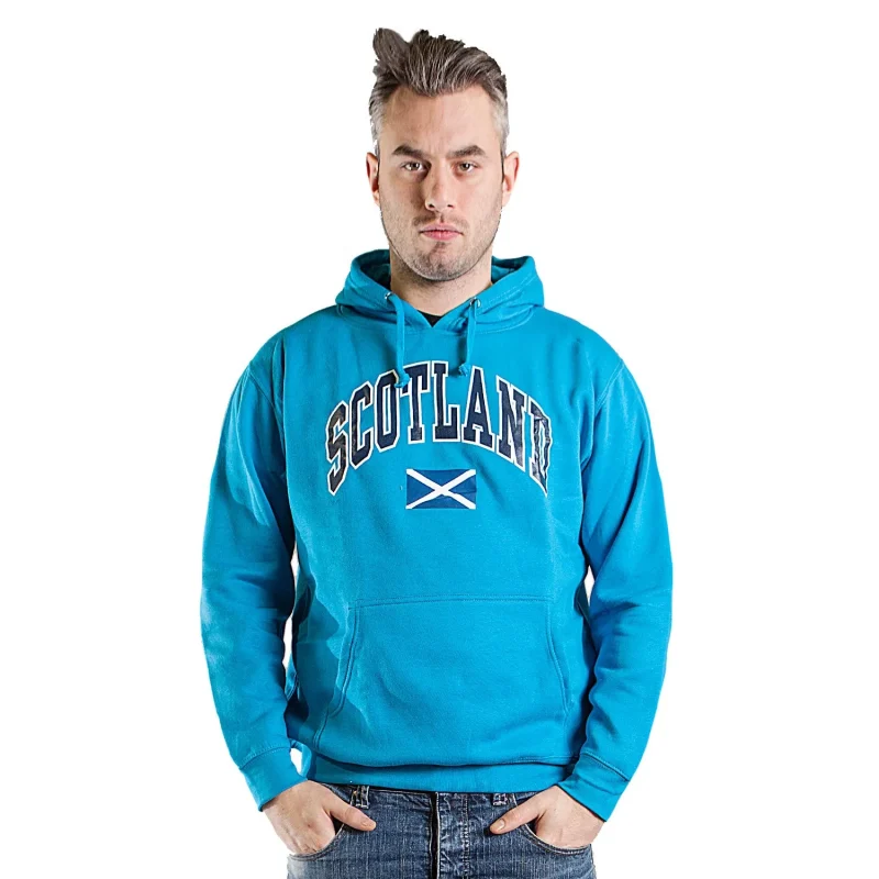 scotland sapphire blue harvard print hoodie