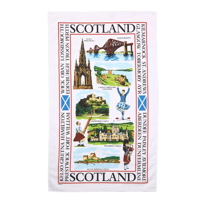 scotland scenic tea towel