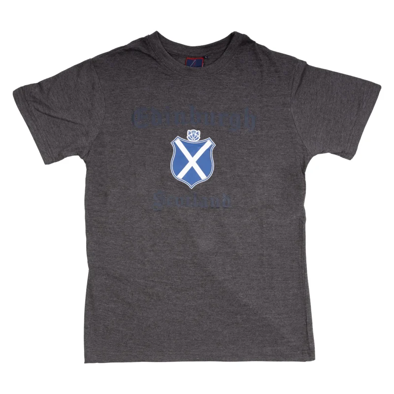 scotland shield t shirt in charcoal