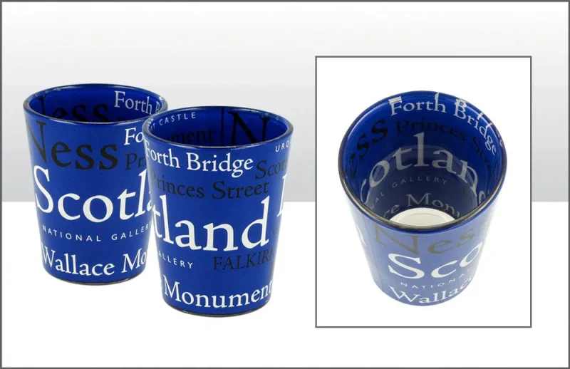 scotland shot glass inside outside words