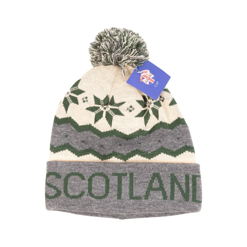 scotland ski hat cream green