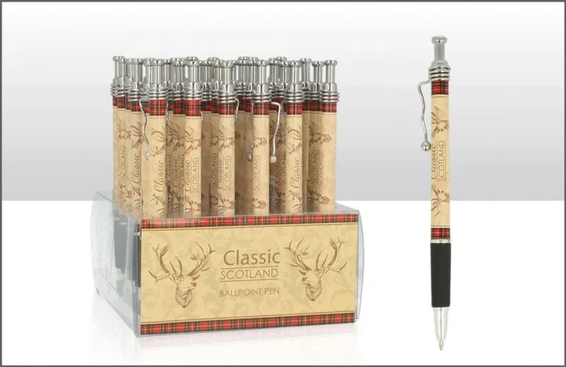 scotland stag design wavy clip pen