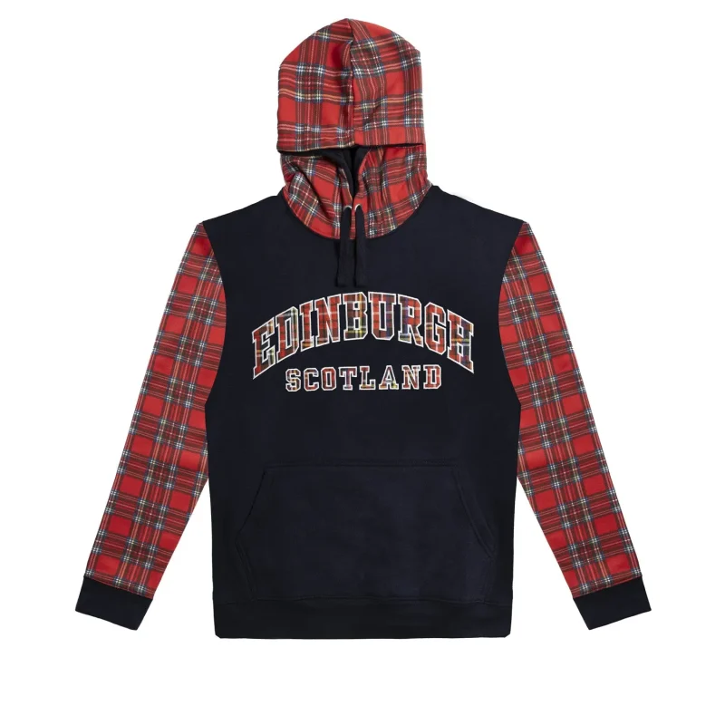 scotland tartan sleeve hoodie for adults