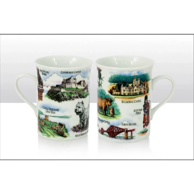 scotland themed collage coffee mug