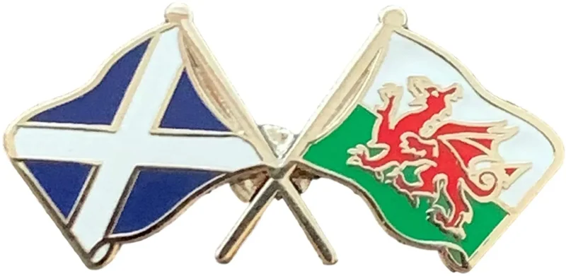 scotland wales lapel pin badge